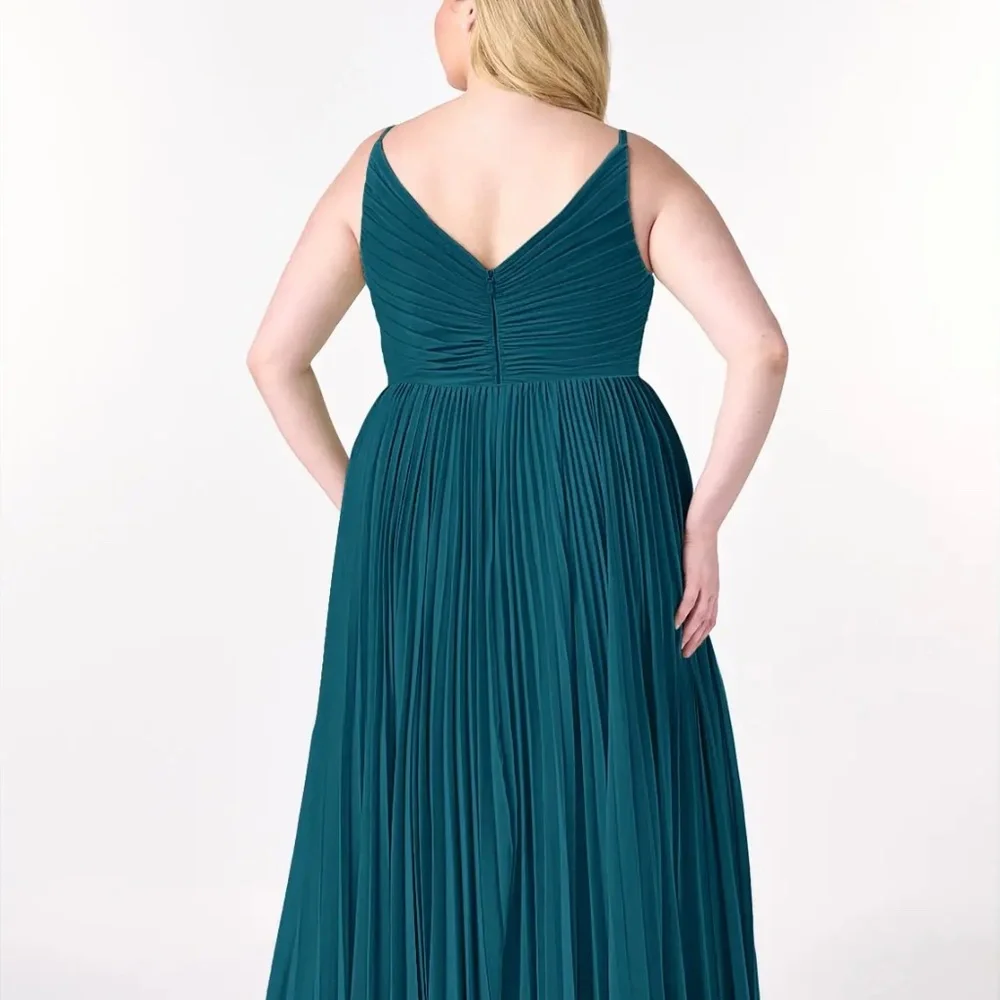 NWT - AZAZIE Raychelle Sz A18 Ink Blue Chiffon Bridesmaid Dress - Picture 4 of 15